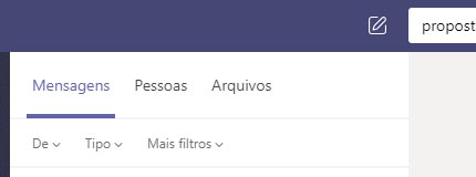 Atalho Pesquisa Microsoft Teams