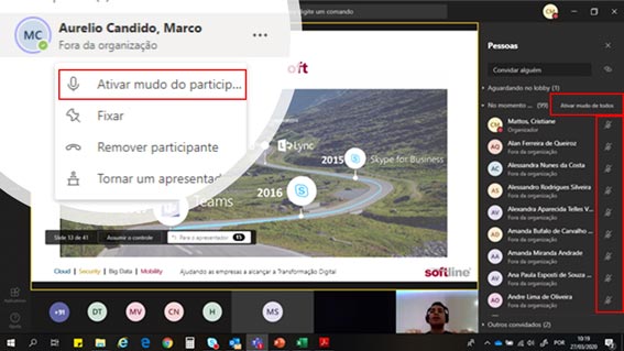 12 dicas para quando você for participar de reuniões com Microsoft Teams 6 Ativar Mudo de Participante no Microsoft Teams